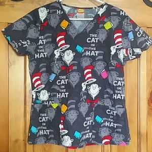 Dr Suess The Cat in the Hat scrub top